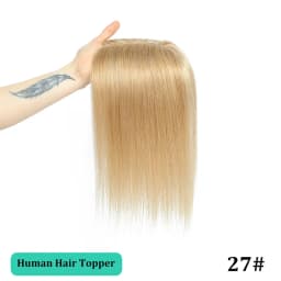 10-18 Inches Hair Topper with Clips 100% Remy Human Hair Toppers For Thin Hair Natural Color Clip In One Piece Hair Extensions