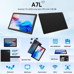 URAO A7L 10.95 Inch Tablet PC Octa Core A523 Android 15 24GB RAM+128GB ROM 6800mAh Battery HD Screen Dual Camera Bluetooth Keyboard Mouse Stylus Full Set Gaming Learning Office Tablet