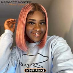 Ginger Short Bob Lace Front Wigs 100% Human Hair Wigs Lace Wigs For Women Blonde Orange Straight Brazilian Hair T Part Wig QVR