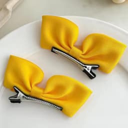 2pcs 3D Fabric Bowknot Hair Clips for Toddler Girls Princess Core Ruffled Side Clamps Non-Toxic Cute Kids Hair Accessories