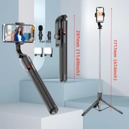 1.7m Selfie Stick Tripod Stand for iPhone Samsung Huawei Cellphone Extendable Phone Tripod with Wireless Remote