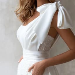 Customized Short Jumpsuit Wedding Gown Long Detachable Train With Bow One Shoulder Waisted Robe De Mariée Backless Bride Dresses