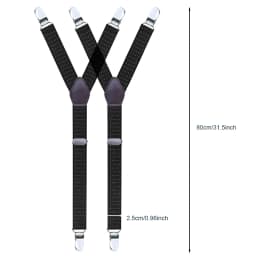 2Pcs/Set Men's Shirt Holders Stays Y-Shaped 3 Metal Clips Adjustable Elastic Leg Suspenders Straps Non-slip Sock Garter Clamps