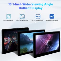 URAO A10L 10.1in Octa-Core Tablet Widevine L1 Full HD Streaming Support Updated Android 15 24GB Virtual RAM 64GB Storage 5000mAh Battery All Black Complete Accessory Bundle Portable Entertainment Tablet for UK
