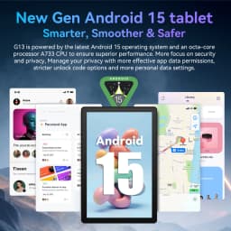 G13 10.1" Android Kids Tablet Octa‑Core Processor,30(6+24)GB RAM 128GB ROM,6200mAh Battery,Parental Control Dual Camera WiFi 6 Children Learning Tablet