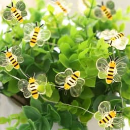20-Bee LED String Lights - Warm White, Battery-Operated, Energy-Efficient, for Indoor/Outdoor Decor, Seasonal Celebrations