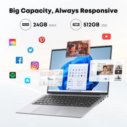 HYPERSTRIX Laptop Computer, 15.3" FHD IPS 100% SRGB, Intel Core I5 (Up to 3.6GHz), 24GB RAM 512GB SSD, Silver – Business & Student Notebook PC