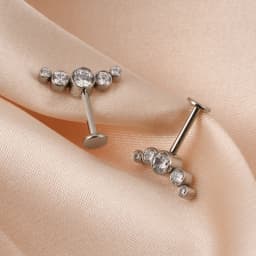 Right Grand ASTM F136 Titanium Stud Cluster CZ Earring Internally Threaded Helix Rook Daith Conch Tragus Cartilage Ear Piercing