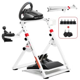 GTPLAYER Steering Wheel Stand for G25 G27 G29 G920 Foldable Racing Wheel Stand with Cup Holder Adjustable Height/Angle, Driving