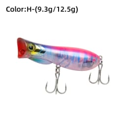 LETOYO 69F 76F Floating Popper Lure With Fins Steel Balls Hard Baits Artificial Baits Bass Lure Perch Bait Pike Fishing Lure