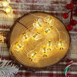 20-Bee LED String Lights - Warm White, Battery-Operated, Energy-Efficient, for Indoor/Outdoor Decor, Seasonal Celebrations