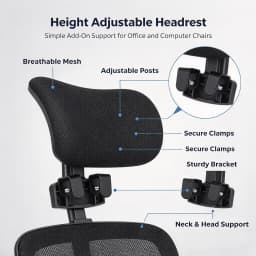 Height Adjustable Office Computer Chair Headrest Add-on Neck Support Pillow Ergonomic Chair Head Cushion for Backrest