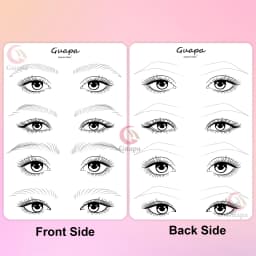 Microblading Practice Skin Pattern Sheet Pre-Printed Brow Mapping Guide Flexible Silicone Pad for Precise Hair Strokes & Shading
