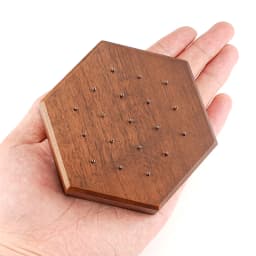 Hexagon Black Walnut Solid Wood Display Stand for 16G 14G Piercing Jewelry Modern Display Holder with 19 Holes
