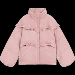 ELFSACK Winter Bow Embroidery Down Jacket for Women, Sweet And Cute Warm Velvet Cloth Thick Warm Coat