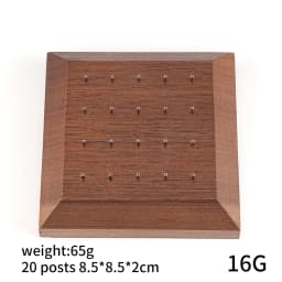 Black Walnut Solid Wood Display Stand for 16G 14G Body Piercing Jewelry 20 Holes Display Holder