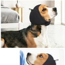 Dog calming cap, equipped with a 0.79 foam pad, designed for noise reduction and anxiety relief.