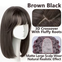 Shoulder Layered Synthetic BOB Wig With Transparent Lace Front Straight Heat Resistant Wig Hair For Women Daily Cosplay Party