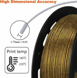 Galaxy Glitter 3D Printer Filament 1.75mm Black Glitter Gold PLA 250g/500g Spool for 3D Printing