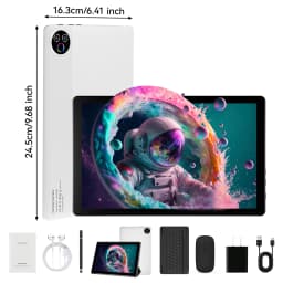 URAO 10.1 Inch Android 15 Tablet PC 20GB RAM 64GB ROM A333 Five Core Processor HD Display WiFi Tablet Computer with Keyboard Mouse Optional Portable Tablet for Study Entertainment UK Local Stock Tax Included