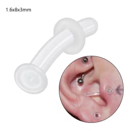1PC Glass Nose Stud Transparent Glass Straight Nose Ring Retainer Holder Nose Hoop Ring Body Piercing Jewelry