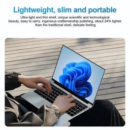 Xiaman Ultra-thin Business Notebook Computer 14.1" Windows 11 Pro Laptop Computer Intel Atom A3950 12GB RAM 1TB 2TB SSD Notebook PC 1920*1080P Office Study Laptop