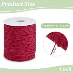 1.5mm 100 Yards Black Nylon Cord Wind Chime Cord Replacement Braided Lift Shade Blind String for Windows Roman Rollers Repair