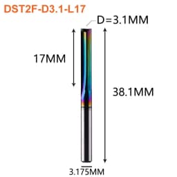 Dreanique 1pc 3.175 4 6 8mm Shank DLC Coatting 2 Flutes Carbide Straight Flute End Mill Bit CNC Milling Tool Slot Milling Cutter