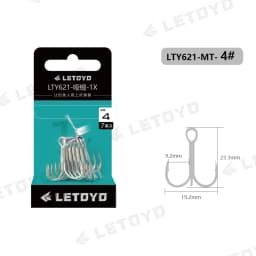 LETOYO high Carbon Stell triple Hooks black nickles or matte tin Hard Lure Fishing Hook for pike bass sea fishing accessories