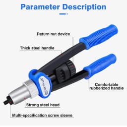 Heavy Duty Rivet Nut Pliers Kit, Hand Riveter with 150pcs Thread Rivet Nuts M5 to M12– Portable Rivet Nut Gun for Metal,Plastic