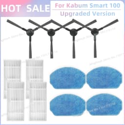 Fit For ( Kabum Smart 100 KBSF007, Nedis WIFIVCR001CBK, Nedis WIFIVCB01 ) Vacuum Parts Side Brush FIlter Mop Cloth Rubber Strip