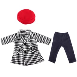 Winter Warm Doll Clothes Outfit For American 18 Inch Girl& 43Cm Baby New Born Doll Shoes Grid Coat Suit For Generation Toy Girl