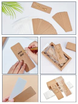 Keychain Necklace Paper Display Holder Keyring Organizers Cards Transparent Self-Sealing Bags for Making Packaging Findings