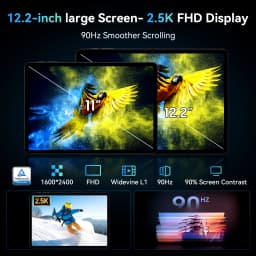 KINGRID T60 Tablet PC With Keyboard 12.2 inch 2.5K Display Android 16 Tablet UP To 48GB +256GB 10000mAh 5G WiFi/4G LTE BT Mouse Tablet Android