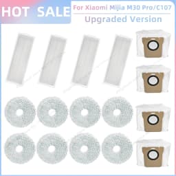 Fit For Xiaomi Mijia M30 Pro /C107 Robot Vacuum Parts Roller Side Brush Cover Hepa Filter Mop Cloth Bracket Dust Bag Accessories