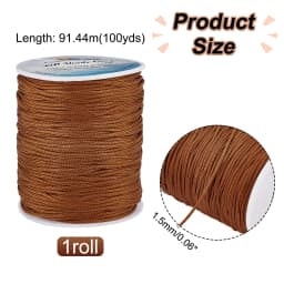 1.5mm 100 Yards Black Nylon Cord Wind Chime Cord Replacement Braided Lift Shade Blind String for Windows Roman Rollers Repair