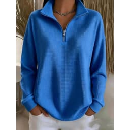 Zipper Pullover Hoodie Regular Fit Commuter with Casual Elegant Commuter Standard Length No Hood Regular Length Women Hoodie