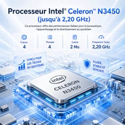 15.6 Inch Full Hd Ips 1920X1080 Laptop Intel Celeron N3450 8Gb Ddr4 Ram 256Gb Ssd Windows11 2.4G/5G Wifi Bluetooth 5.0 5000Mah Battery Numeric Keypad Webcam Mini HDMI France Stock 24H Delivery 2 Years Warranty Student Office Laptop