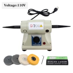 Professional Tabletop Double-Head Polisher & Grinding Machine – Adjustable Speed for DIY Jade, Jewelry & Metal Polishing