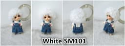 JD713 1/12 Tiny Short Curly Doll Wigs For Size 3-4 Inch 9-10cm Wholesale Afro Tight Lati White BJD Synthetic Mohair Hair