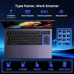 HYPERSTRIX 15.6 Inch 2-in-1 Touchscreen Laptop, 360° Flip Convertible Notebook, Core M3-8100Y, 16GB RAM 512GB SSD, FHD IPS Display, WiFi 5, BT 5.1, Lightweight Computer for Work, Study & Travel