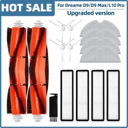 Fit For Dreame D9 / D9 Max / L10 Pro / Trouver LDS Finder RLS3 Parts Roller Side Brush Hepa Filter Mop Cloth Dusbin Water Tank