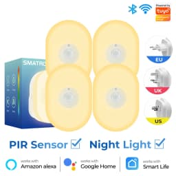 WiFi Tuya Smart Led Night Light PIR Motion Sensor Eu Us Uk Plug In Wall Lamp Warm White RGB Room App Voice For Alexa Google Home