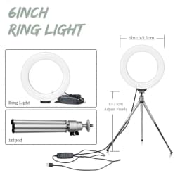 6 inch LED Photography Video Light Panel RGB Filters Lighting Photo Studio Lamp Kit For Shoot Live Streaming Ring Light Tripod