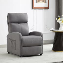 mcc direct Push Back Recliner Chair with Lumbar Support, Padded Backrest, Side Pocket and Adjustable Leg Rest for Home Theatre