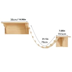 Wall Mounted Cat Climbing Shelf Wooden Hammock Bed Steps Perch Scratching Post Indoor Cat Furniture For Kitten Playing Sleeping