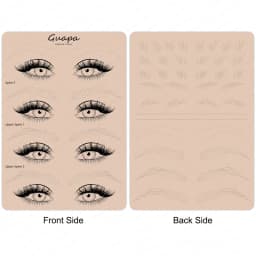 Microblading Practice Skin Pattern Sheet Pre-Printed Brow Mapping Guide Flexible Silicone Pad for Precise Hair Strokes & Shading