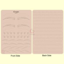 Microblading Practice Skin Pattern Sheet Pre-Printed Brow Mapping Guide Flexible Silicone Pad for Precise Hair Strokes & Shading