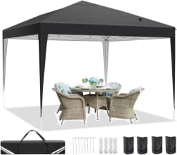 3x3m Popup Pavilion Waterproof Beer Tent Foldable Canopy without sidewall,3Height Adjustable,Party Tent For Garden,Beach,Markets