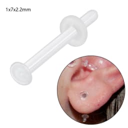 1PC Glass Nose Stud Transparent Glass Straight Nose Ring Retainer Holder Nose Hoop Ring Body Piercing Jewelry